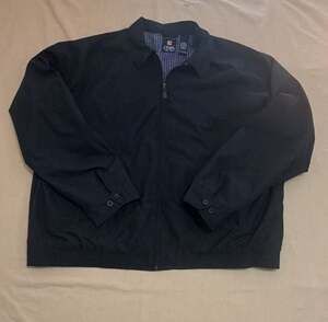 Chaps Men's Navy Blue Full Zip Casual Plaid Lined Jacket Size XXL